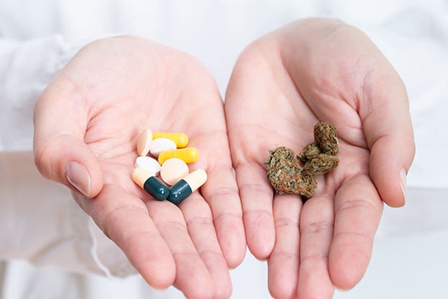 A doctor will pills and cannabis