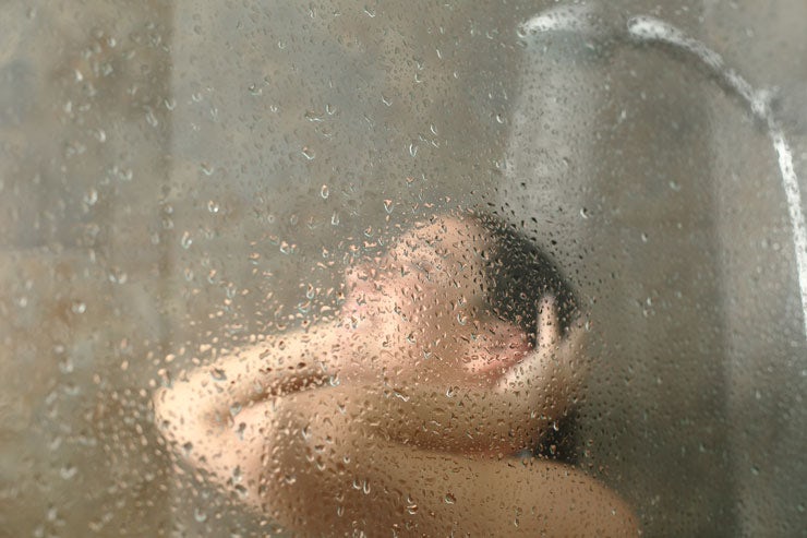 Woman showering