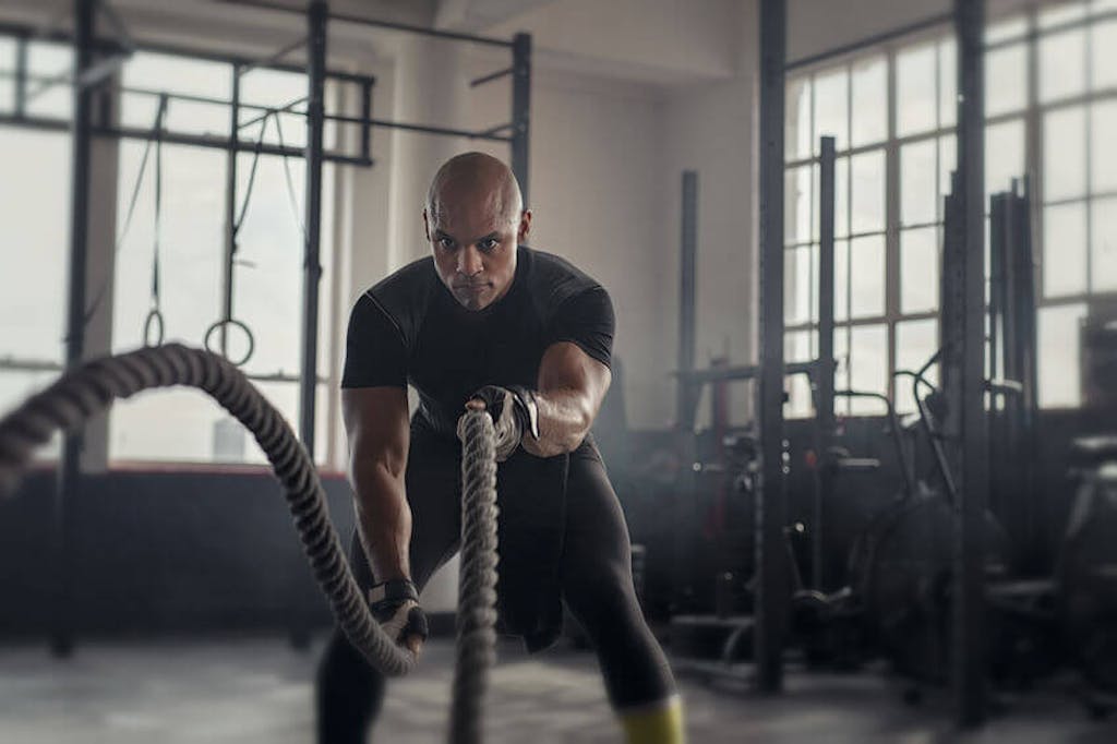 battle ropes gym workout