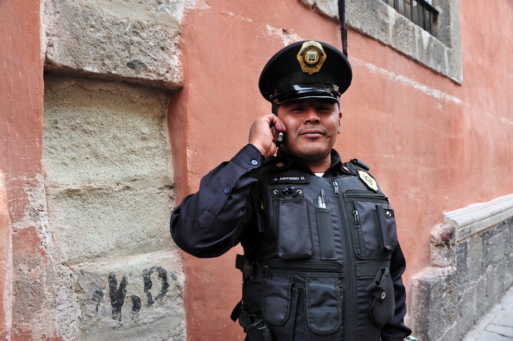 A police officer in Mexico City