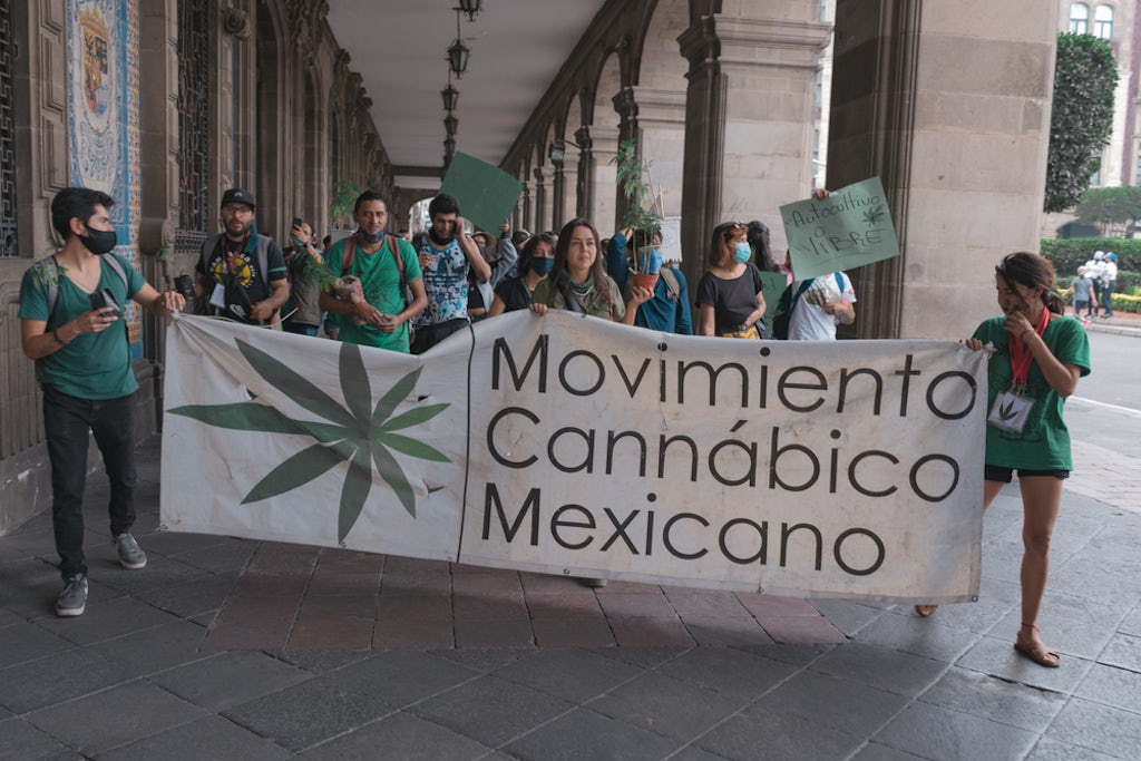 A march for the legalization of cannabis, Mexico City