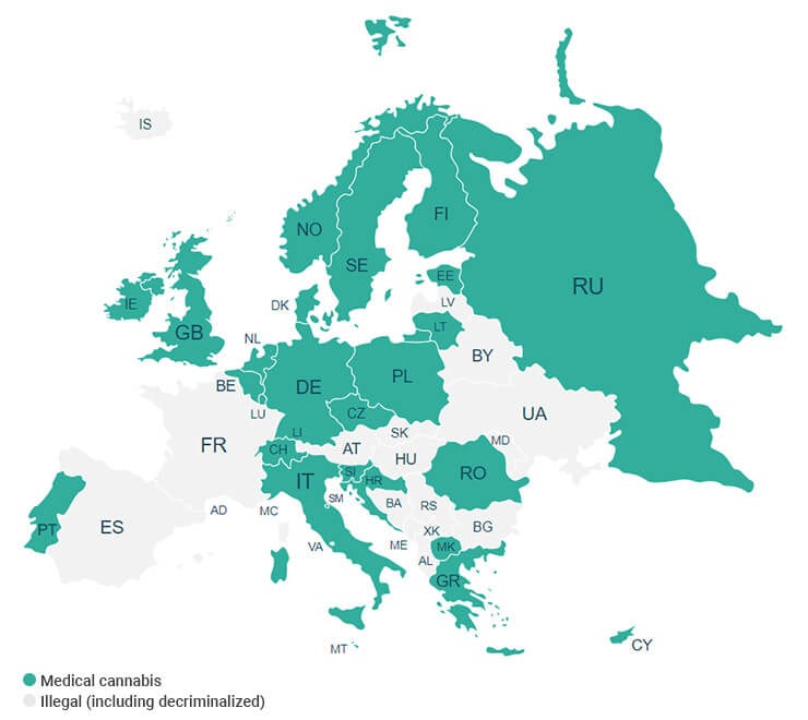 Where cannabis is legal in Europe